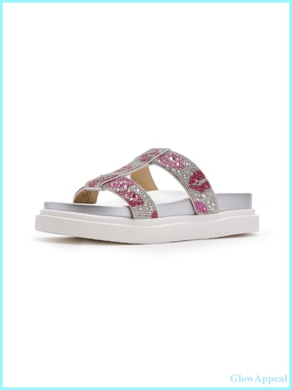 Rhinestone Platform Slide Sandals Slip On